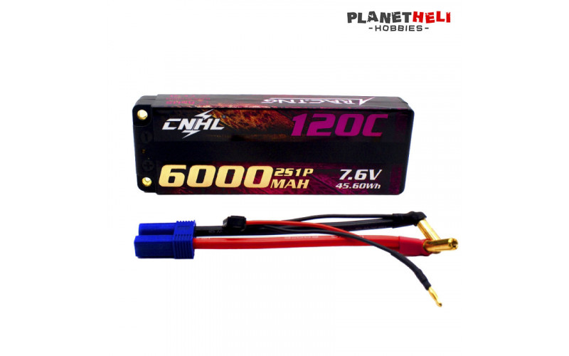 CNHL LIHV 6000mah 7.6v 2s 120c HV lipo battery with EC5 plug For RC Car Racing